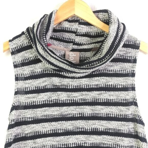 Anthropologie Dolan Cowl Neck Knit Top Women M Black Gray Pullover Career Casual - Picture 5 of 8